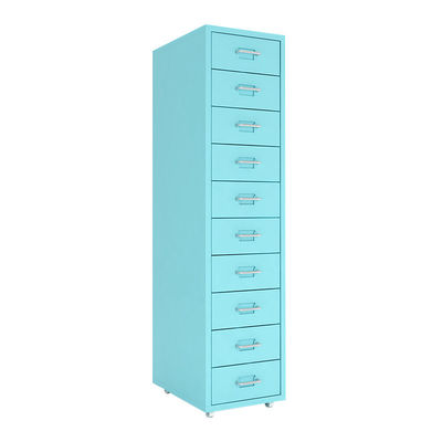 کابینت فایل فلزی موبایل 10 کشو آبی ناک داون