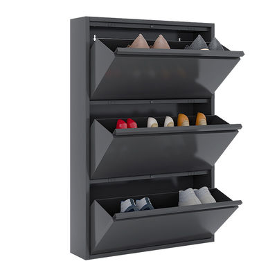 کابینت کابینت ذخیره سازی فلزی مدرن کابینت کفش استیل مشکی خانگی