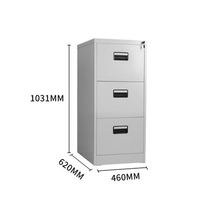 کابینت پر کردن فلز 3 طبقه با کشوی کشوی بزرگ خاکستری