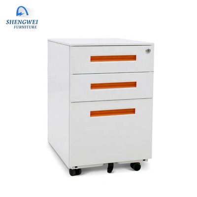 3 کشو کابینت ذخیره سازی پرونده فلزی موبایل پوشه A4 با دسته بلند