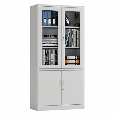 کابینت ذخیره سازی فلزی دو لایه شیشه ای ضد آب کتابخانه
