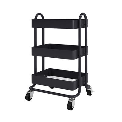 3 ردیف Rolling Utility 4 Caster Kitchen Storage Strolley
