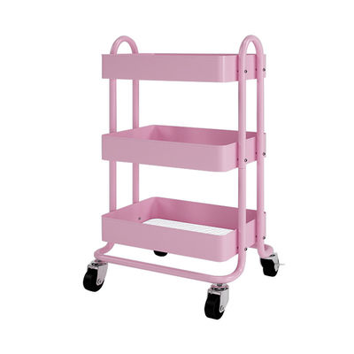 3 ردیف Rolling Utility 4 Caster Kitchen Storage Strolley