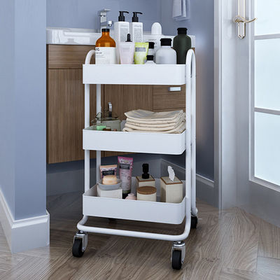 3 ردیف Rolling Utility 4 Caster Kitchen Storage Strolley