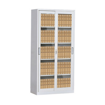 کابینت ذخیره سازی فلزی درب کشویی شیشه ای 5 طبقه