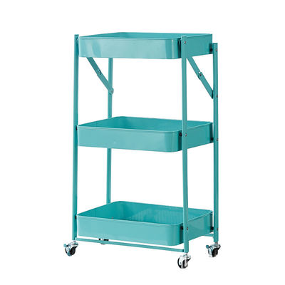 سبد چرخدار فلزی ذخیره سازی نورد متحرک Mini 3 Tiers Basket
