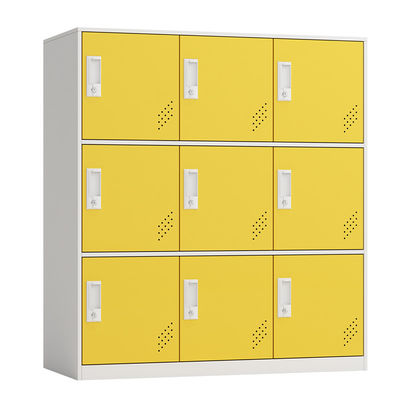 9 درب کیف های فلزی ذخیره سازی کابینت فولاد نیمه قفل ارتفاع دفتر خانه