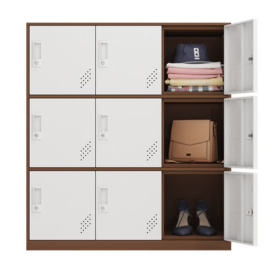 9 درب کیف های فلزی ذخیره سازی کابینت فولاد نیمه قفل ارتفاع دفتر خانه