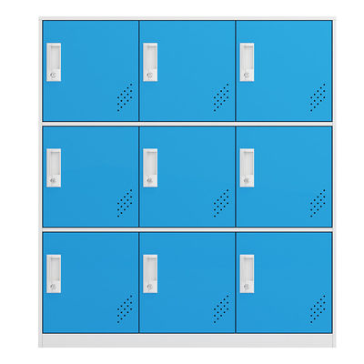 9 درب کیف های فلزی ذخیره سازی کابینت فولاد نیمه قفل ارتفاع دفتر خانه