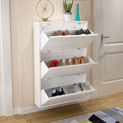 کابینت ذخیره سازی فلزی سفید طرح مدرن 3 لایه کابینت استیل رک کفش