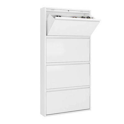 کابینت نگهداری کفش فلزی مبلمان خانگی سفید 4 لایه