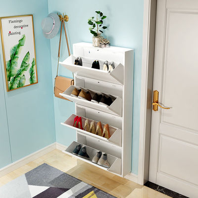 کابینت نگهداری کفش فلزی مبلمان خانگی سفید 4 لایه