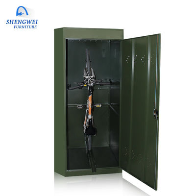 کابینت ذخیره سازی فلزی سبز قفسه های ذخیره سازی دوچرخه فلزی عمودی با قفل